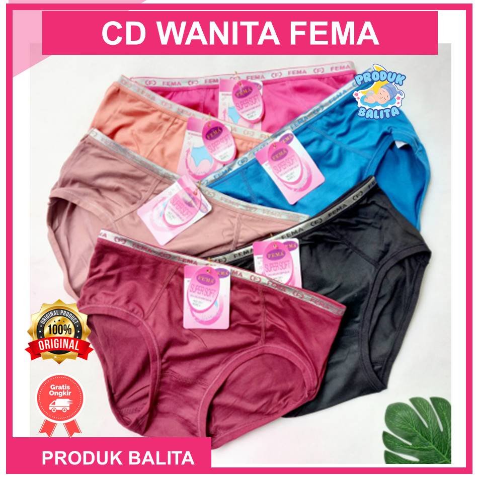 Grosir 6 Pcs CD Wanita Celana Dalam Perempuan Fema Lembut Ukuran L XL Murah