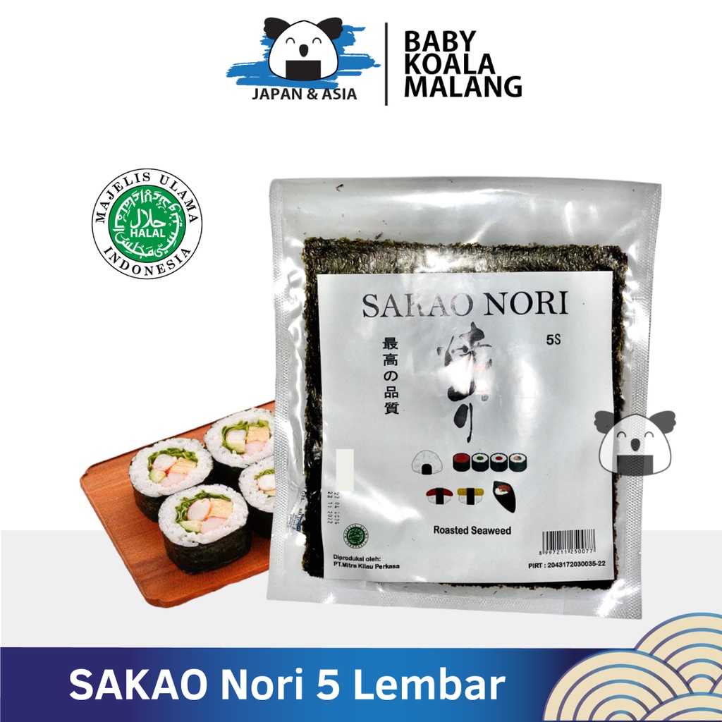 

SAKAO Sushi Nori 5 S Halal │ Nori Grade C for Sushi Kimbab/ Gimbab │ Lembar Rumput Laut..