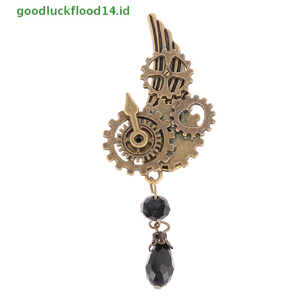 [GOOGFOUR] Bros Sayap Steampunk Gears Retro Punk Gothic Dada Pin Untuk Wanita Man [TOP]