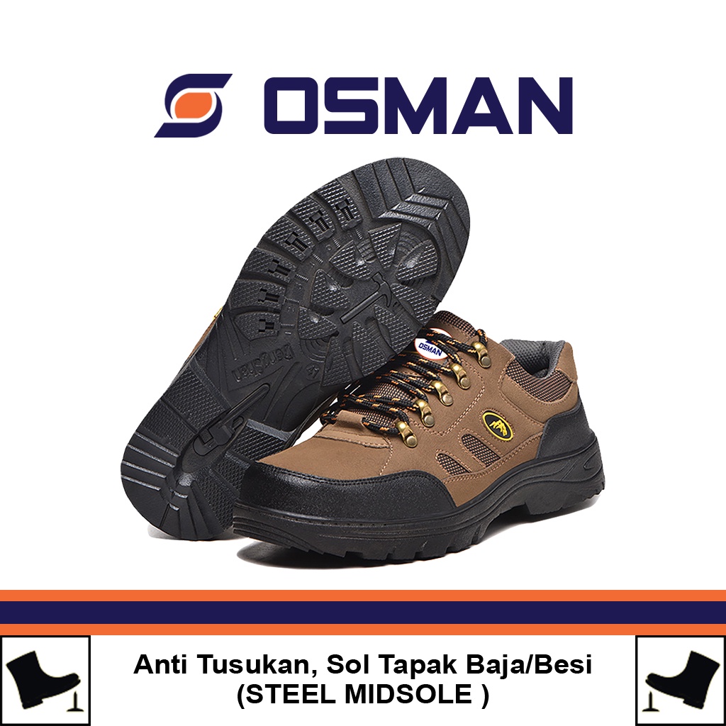 OSMAN Sepatu Safety Shoes Low Cut Sepatu Safety Ujung Besi Tipe OS-035