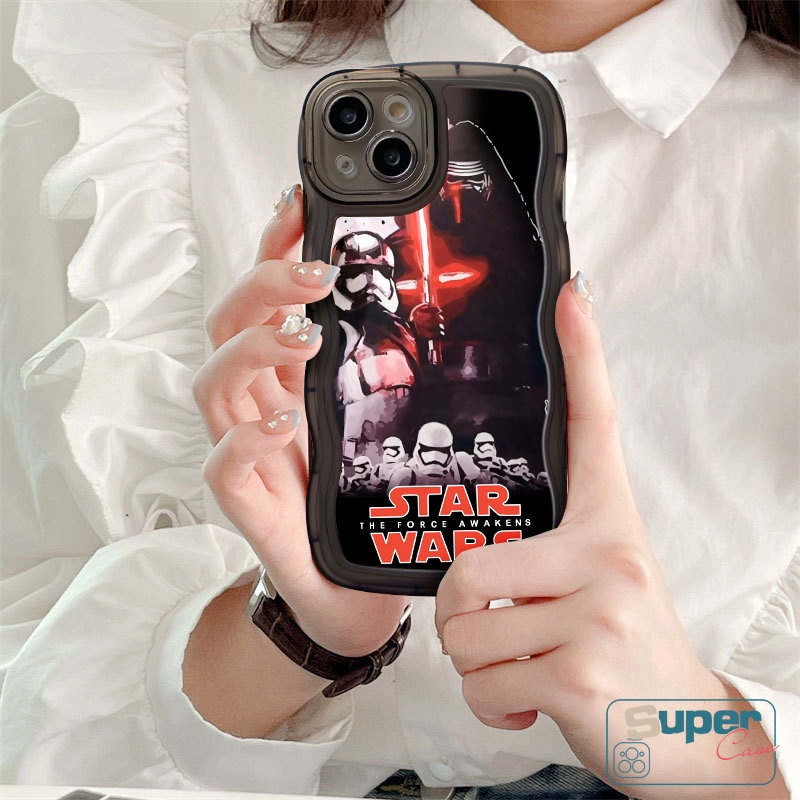 Case Untuk Redmi 12C 910c 9T 10 9A 9C A1 10A A1+Redmi Note10 11 9 8 10s 9s 11s 10 Pro Max POCO M3 X3 NFC Pro Mi 11T Pro Star Wars Trendy Merek Soft TPU Wavy Sarung Sandaran Pinggir