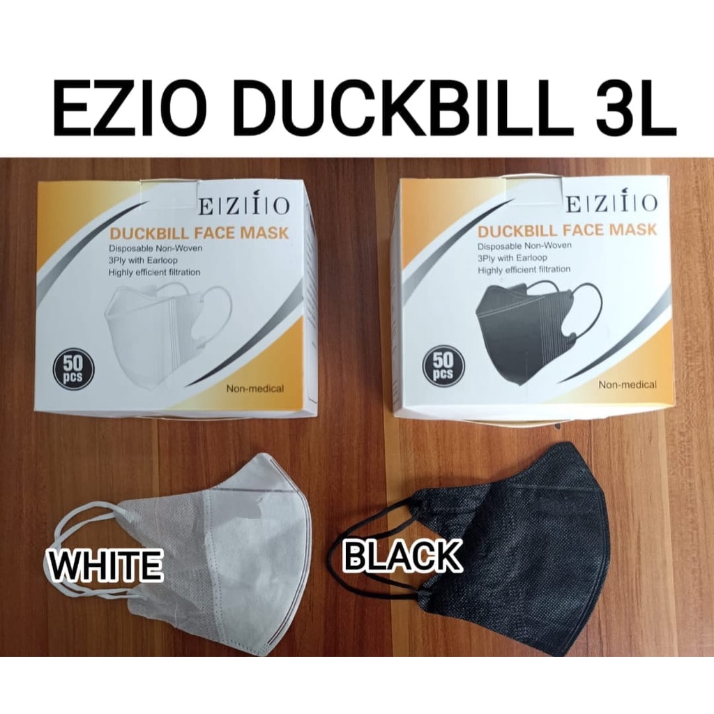 MASKER DUCKBILL Ezio ISI 50 Ada garis hidung emboss