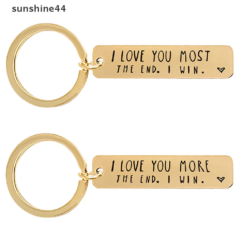 Sunshine Gantungan Kunci Hadiah Untuknya Her I Love You More The End I Win BFF Pacar Pacar Suami Istri Couple Key Ring Pendant.