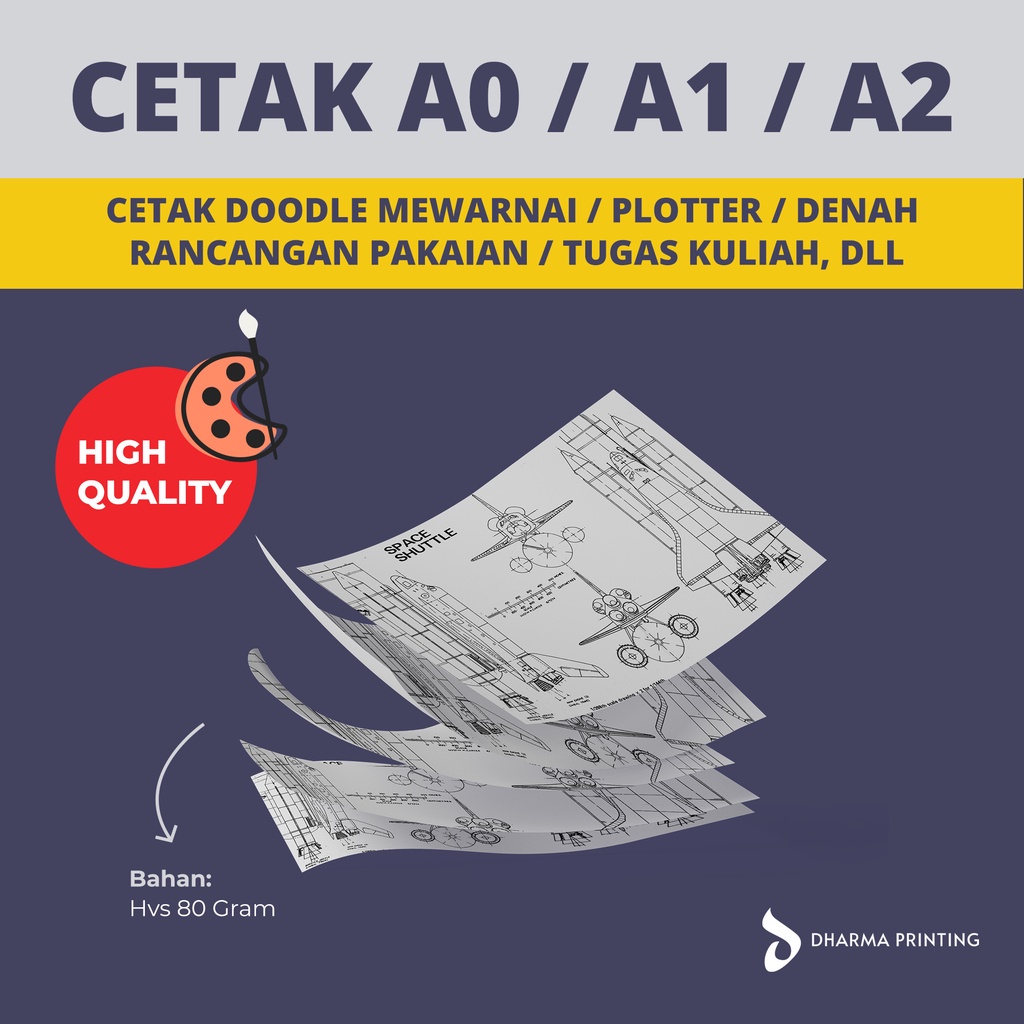 

Cetak Plotter A0 / A1 / A2 - (Black and White)