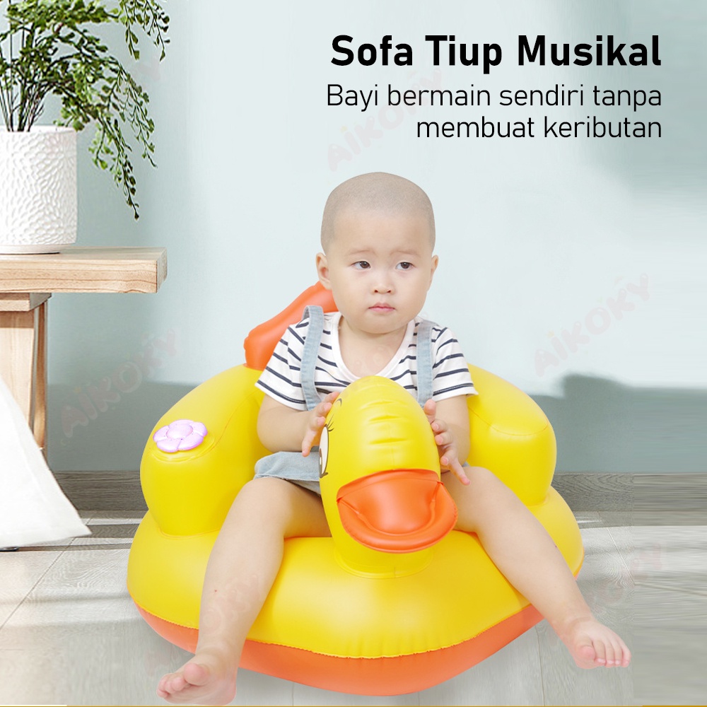 AIKOKY Sofa tiup bayi belajar duduk musik Baby Chair Sofa Kursi Makan Bayi Model Tiup Bebek Dengan Music Musik Bebek Duduk