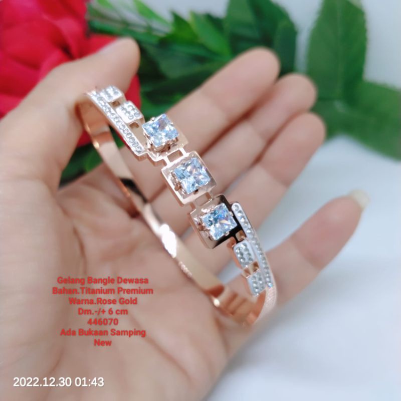 Gelang Bangle Titaniun Premium Anti Karat Anti Luntur Anti Alergi Terlaris dan Termurah