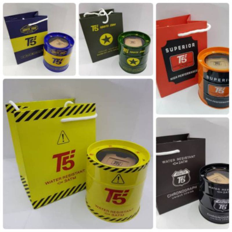 T5 H3956G Original Cronograph Bergaransi Free Box Dan Tas