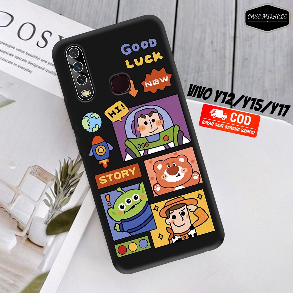 CM Case VIVO Y12 Y15 Y17 Y12i Y11  Softcase Lentur Warna Hitam Macaron Protector Lensa Kamera Kaca  