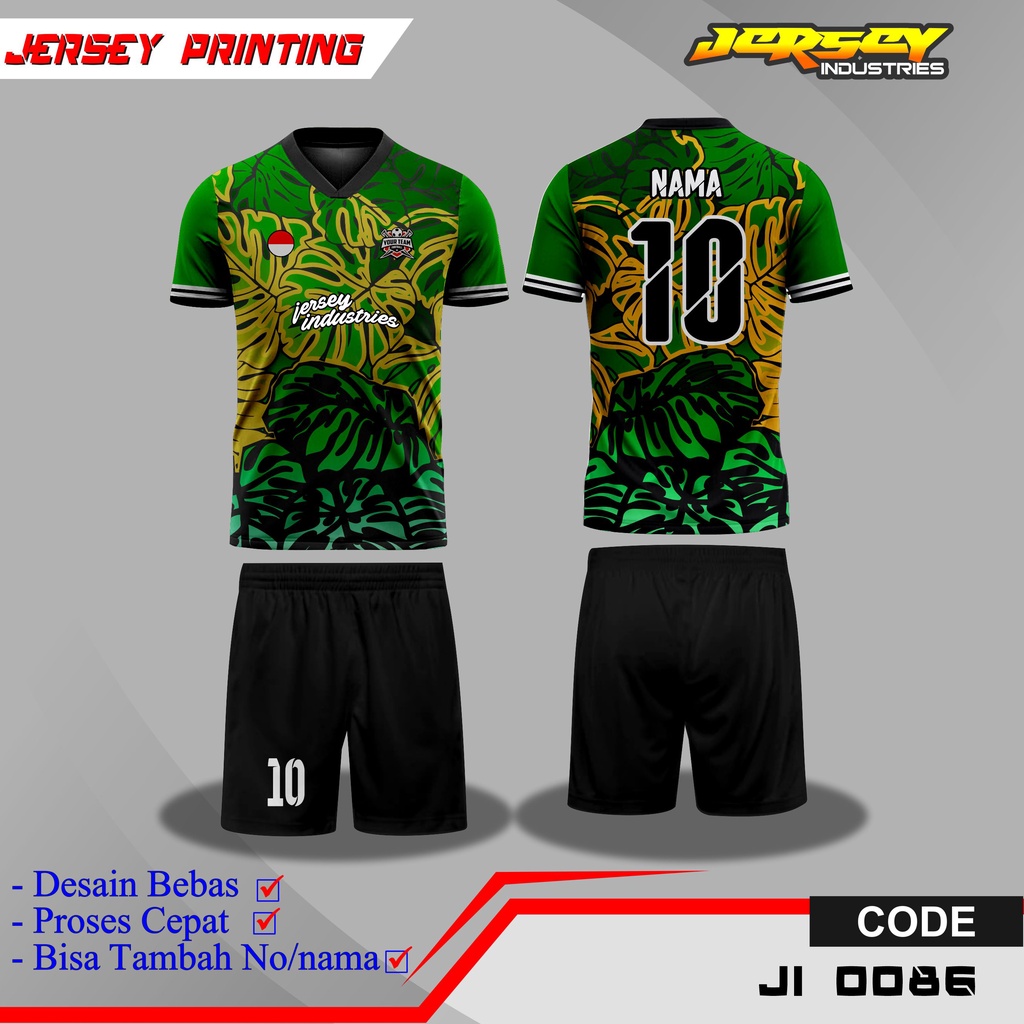 Jersey Sepak Bola Full Printing, Kaos Jersey Team Sepak Bola Desain Keren, Bisa Ubah Nama Dan Nomor,