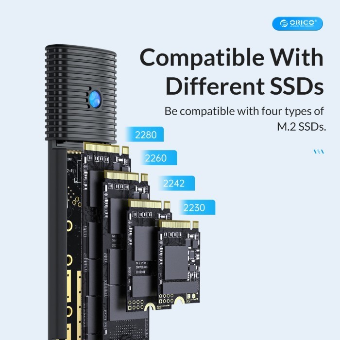 ORICO PWDM2-G2 USB3.2 Gen2 TypeC M.2 NVMe/SATA SSD Enclosure (10Gbps)