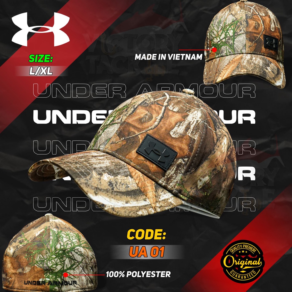 Topi Pancing Under Armour Men's UA Storm Camo Stretch Hat | Jordan Spieth Golf | Fish Hook 2.0