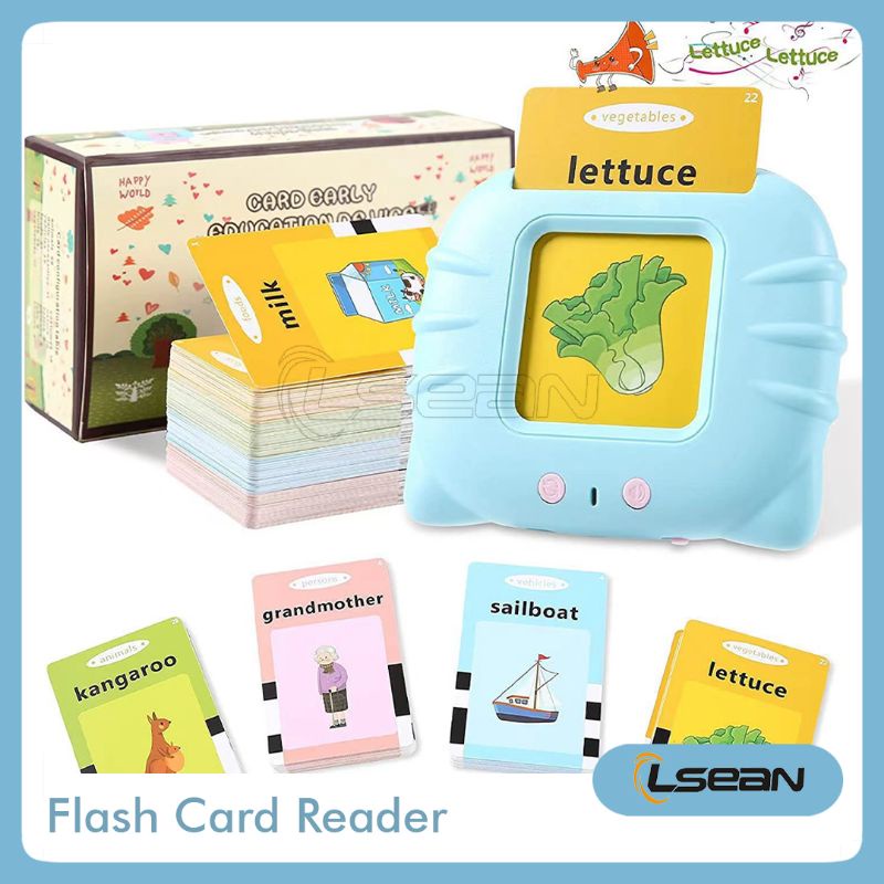 Flash Card Bersuara Mainan Edukasi Anak Bilingual Device Pengenalan Kosa Kata Bahasa Inggris Mandarin