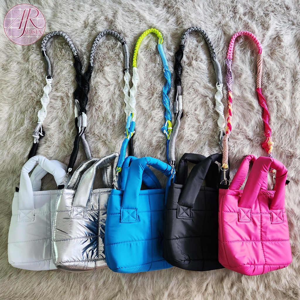 TAS SELEMPANG MINI WANITA PUFFY BONUS TALI MAKRAME / MACRAME LIMITED