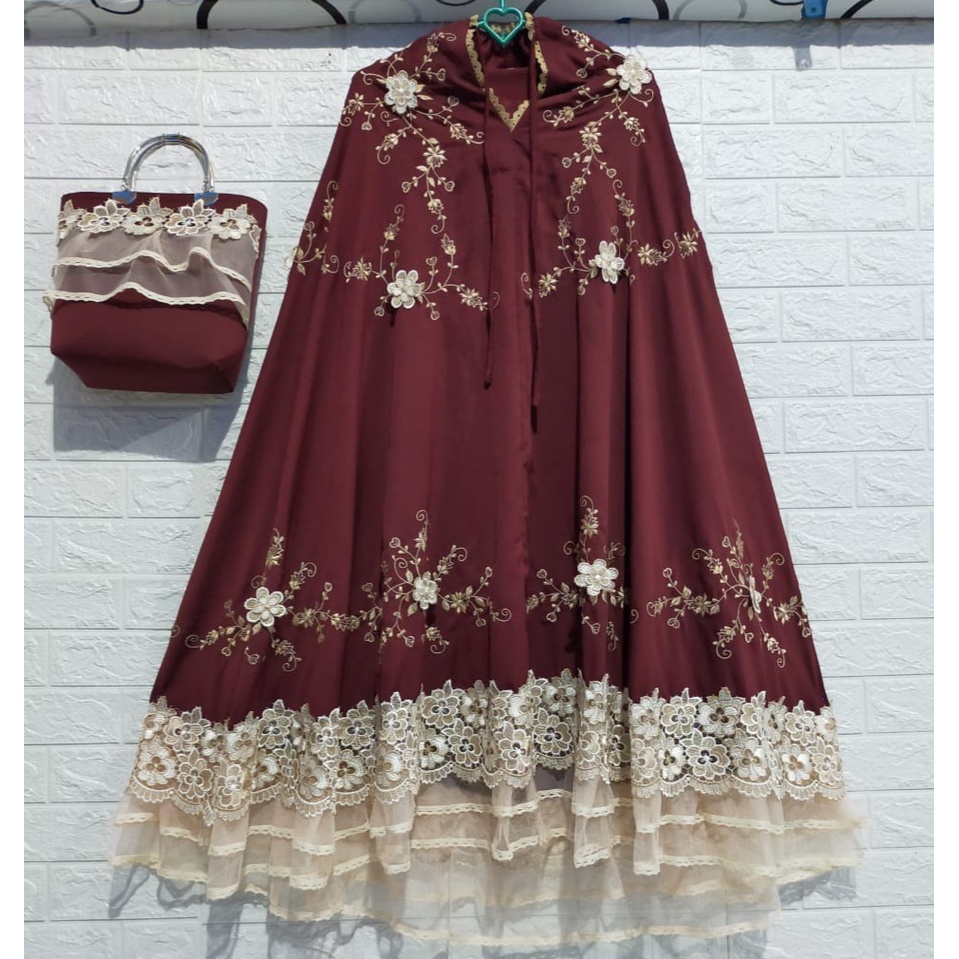 Mukena Bordir Tasikmalaya Dewasa Terbaru Bahan Adem Renda Gifer