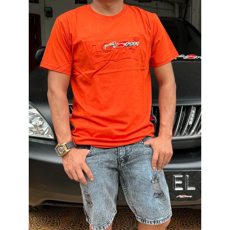 stelan pria terbaru model kini // kaos distro katun combed 24S premium import // celana pendek pria denim model sobek // + paper bag