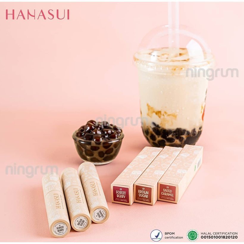 Ningrum Hanasui Mattedorable Lip Cream Boba Lip Cream Velvet Matte 4gr BPOM Ori | Boba Series | Lip Cream Boba - 5004