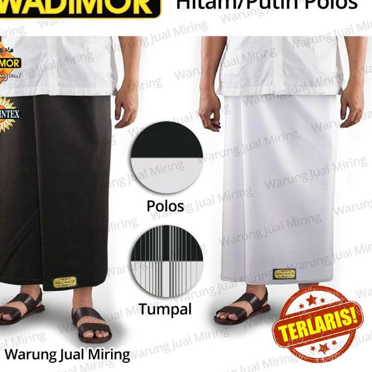 12.12 Fasion sale Sarung WADIMOR Hitam Polos Ntpl Tanpa Tumpal Putih Polos Ntpl Hitam Tumpal Putih T