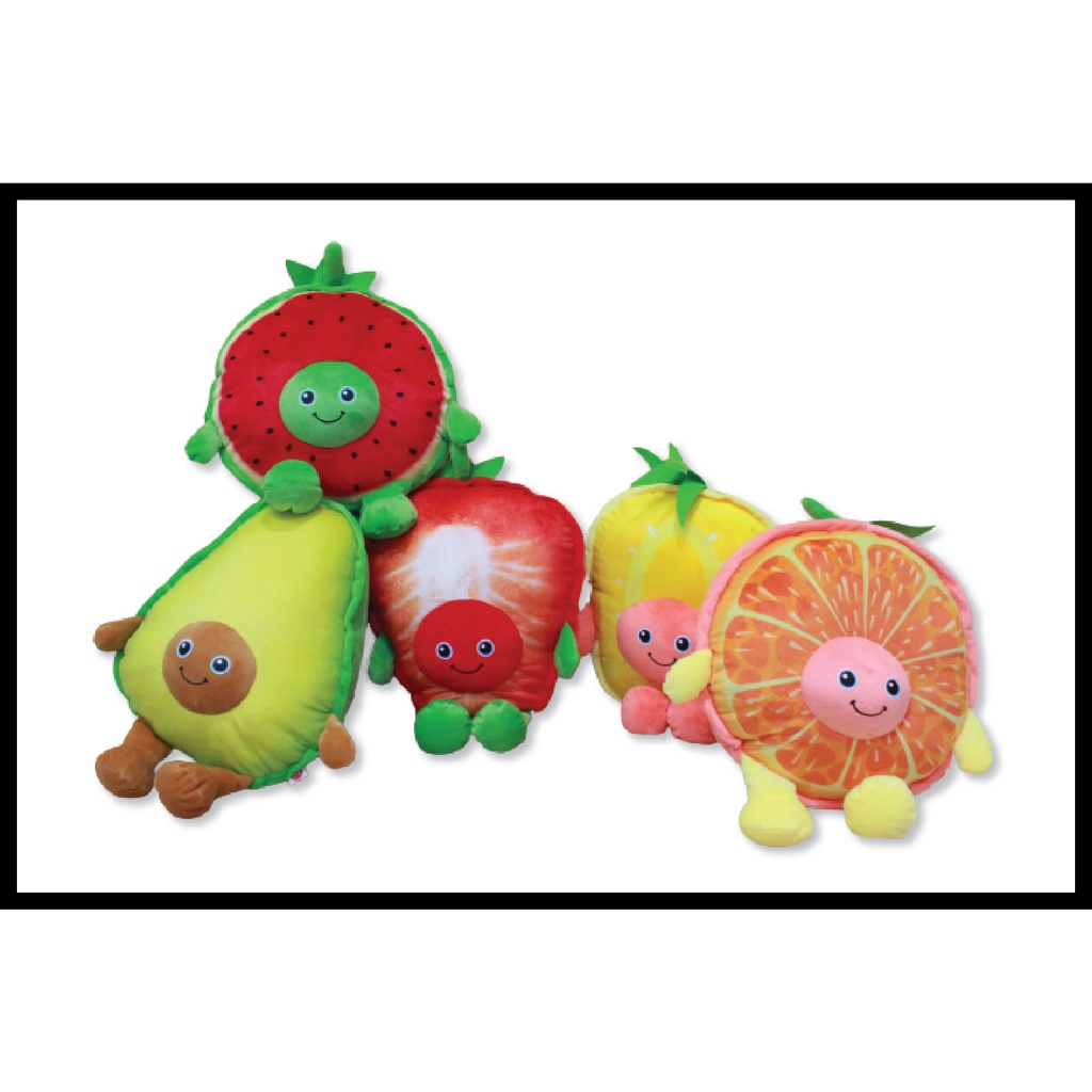 Boneka Buah-Buahan Straw Semangka Nanas Jeruk Alpukat Ukuran M