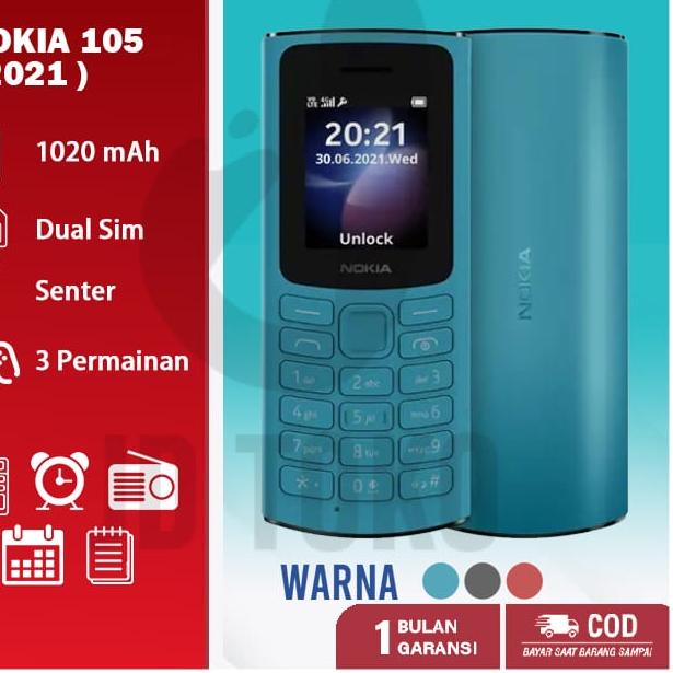 Depan1 Hp Nokia 105 2021 Jadul Dual Sim New Garansi