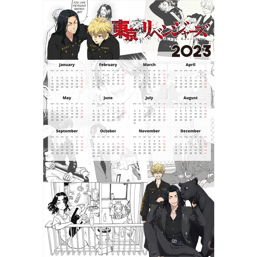 

KALENDER DINDING ANIME 2023 TOKYO REVENGERS BAJIFUYU