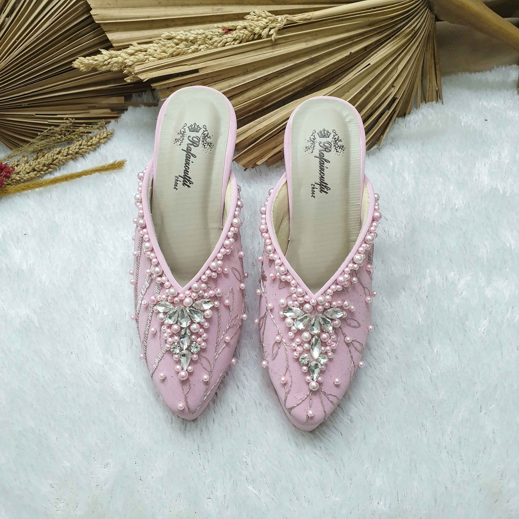 Sepatu wedding pesta cantik Gauri babypink hak tinggi 9cm