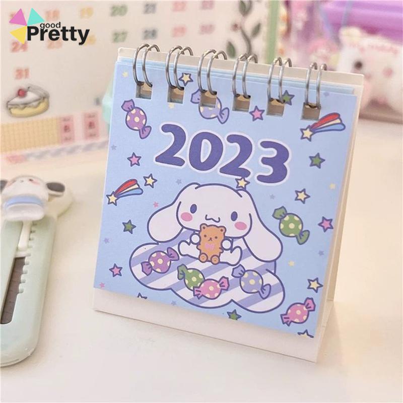 Kalender Meja Mini 2023  Lucu Vertikal  Anjing Kuromi Cinnamoroll  Kalender Kecil - PD