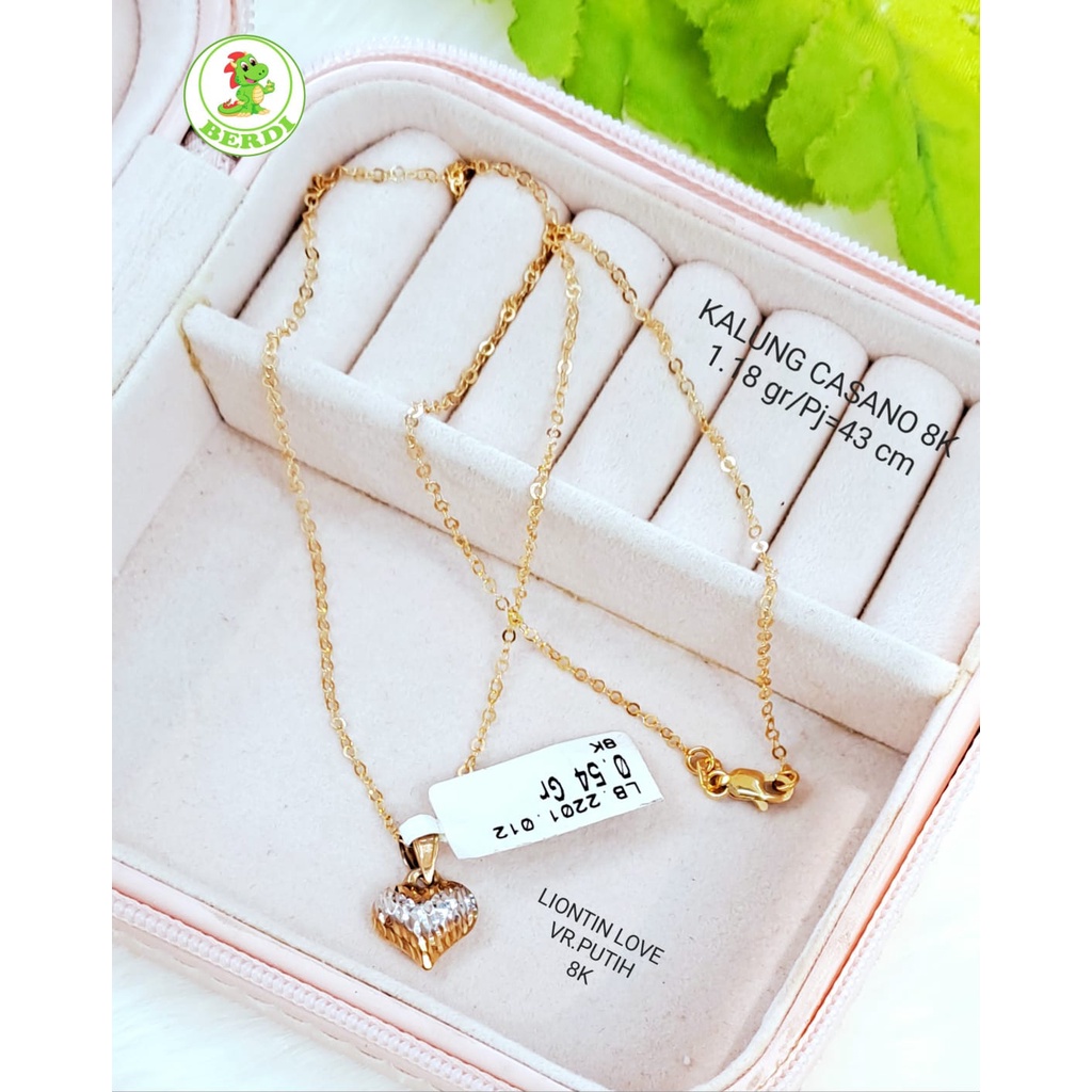 Kalung love model cukitan kadar 375 8k casano nori