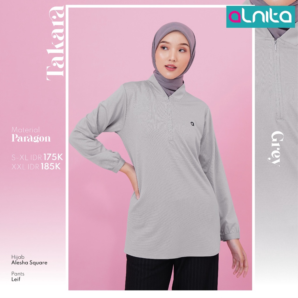 Alnita Takara Atasan Bahan Paragon Atasan Trendi Fashion Wanita by Alnita Bisa COD