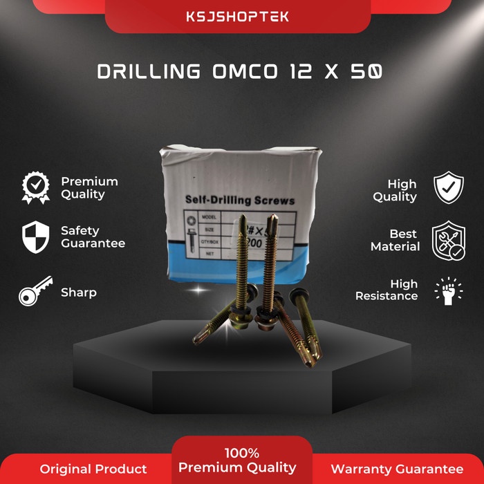 Drilling 12 x 50 OMCO Kuning Self Screw Baut Roofing Galvalum Canal C