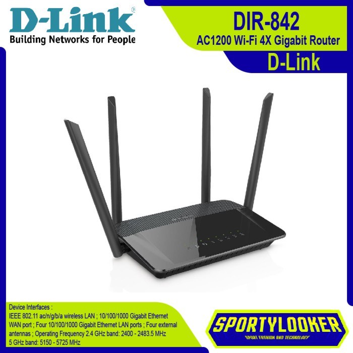 Produk Terbaru D-Link Dir-842 / Dir842 Ac1200 Wi-Fi 4X Gigabit Wireless Router