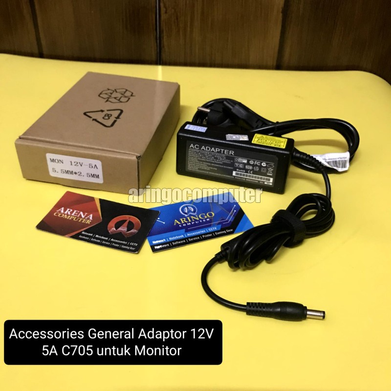 Accessories General Adaptor 12V 5A C705 untuk Monitor