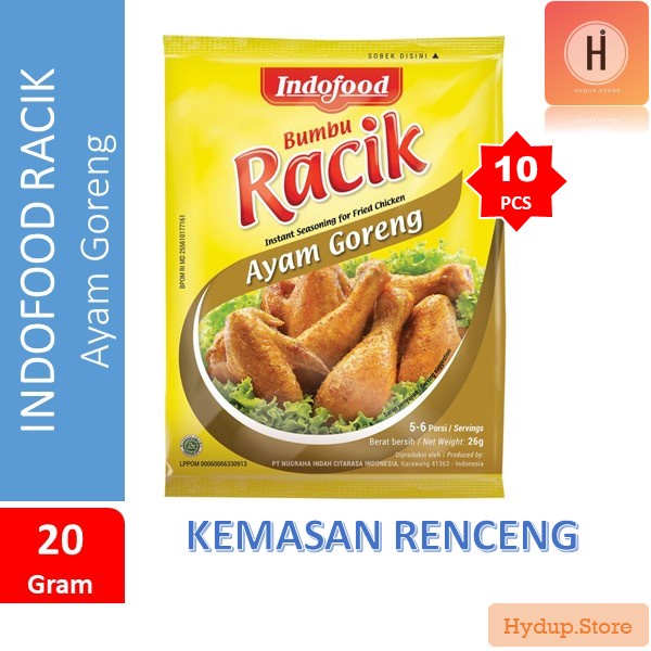 

Indofood Racik Bumbu Instan Ayam Goreng Renceng isi 10 Kemasan 20 Gr