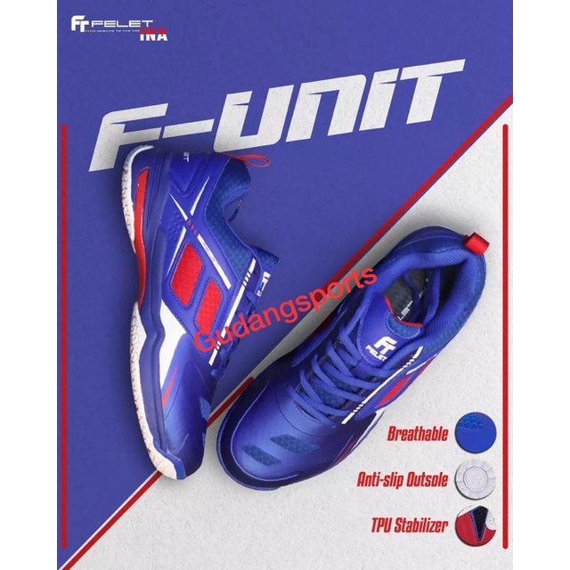 Sepatu Badminton Bulutangkis Felet F Unit Blue Original