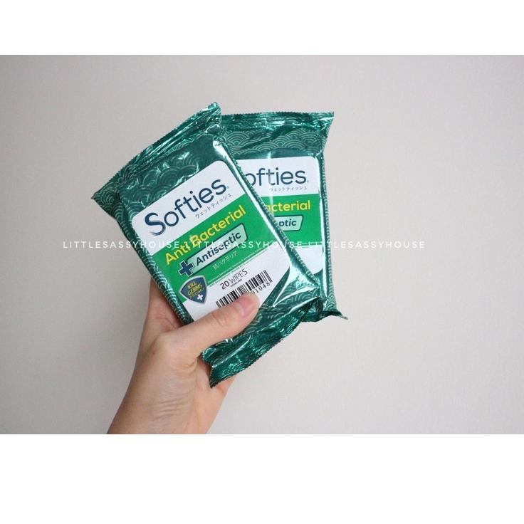 ✔✔SALE✔✔  SOFTIES WET TISSUE WIPES ANTIBACTERIAL EXP 2024 isi 20s - TISU BASAH ANTISEPTIK - littlesa