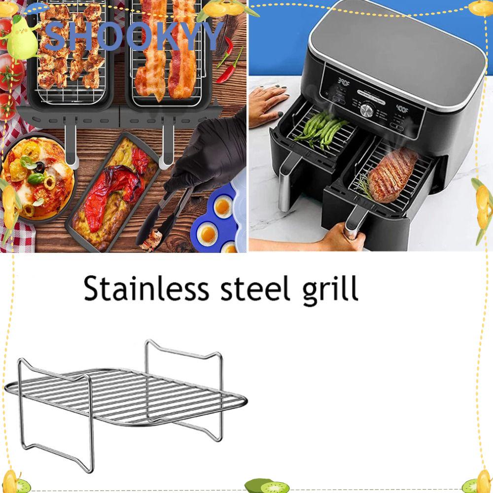 Chookyy Stainless Steel Airfryer Baking Tray Air Fryer Holder Aksesoris Baking Grill Holder