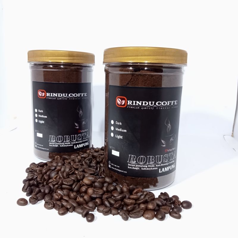 

100%murni kopi bubuk robusta Lampung kemasan toples