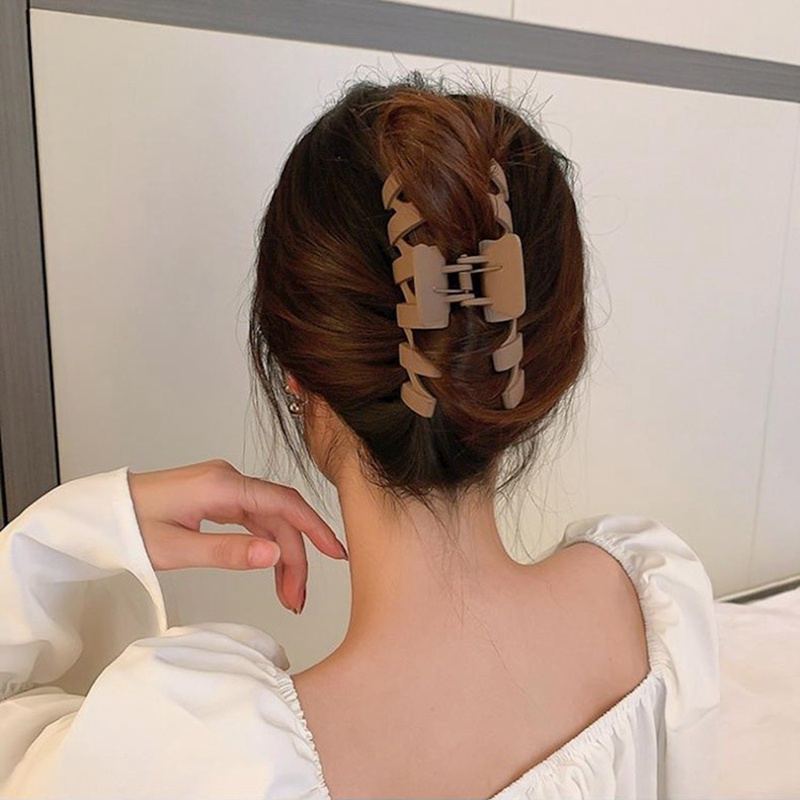 Jepit Rambut Bentuk Tidak Teratur Cakar Rambut Matte Solid Elegan Untuk Aksesoris Rambut Wanita Perempuan