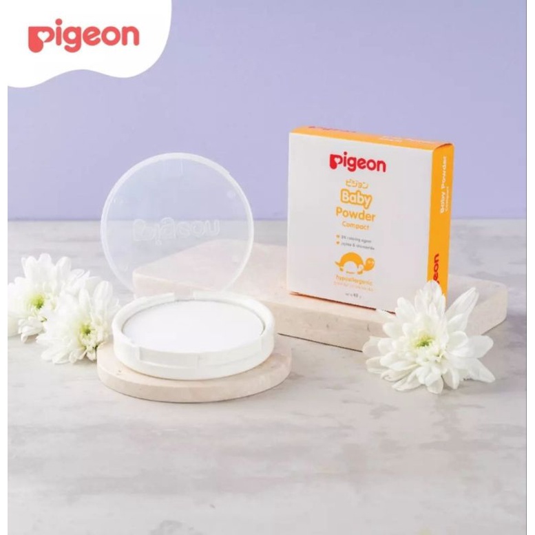 Bedak Bayi Padat Pigeon Compact Powder Hypoallergenic Paraben free 45g 45gr bedak bayi / Pigeon Baby Powder Cake Chamomile