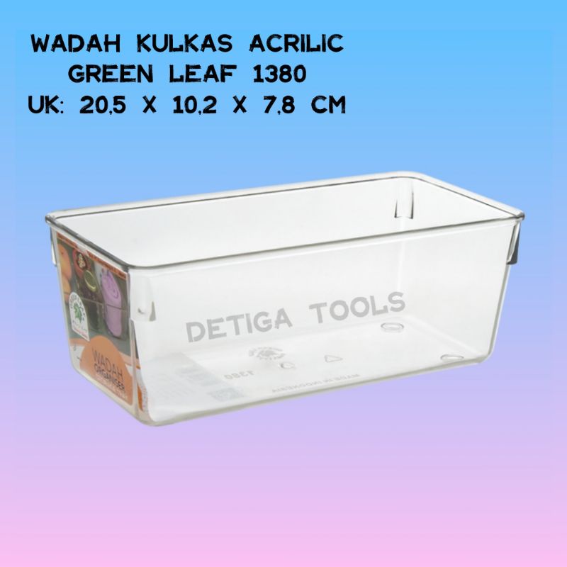 GREEN LEAF 1380 / Kotak Penyimpanan Kulkas / Wadah Serbaguna Acrilic