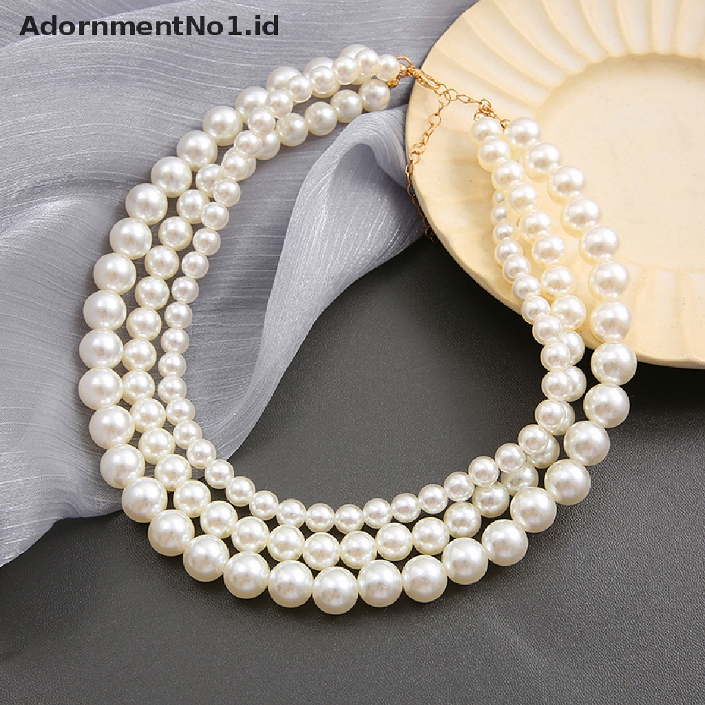 [AdornmentNo1] Kalung Choker Mutiara Imitasi Antik Rantai Goth Kerah Untuk Wanita Fashion Pesona Pesta Pernikahan Perhiasan Hadiah Aksesoris [ID]