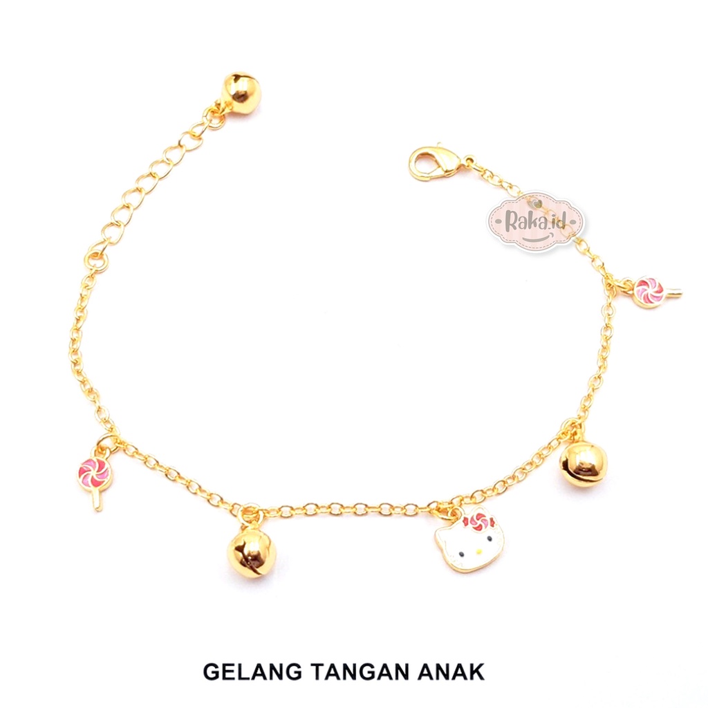 Gelang Anak Perempuan Gelang Tangan Anak Rantai Motif Kitty Pita Bunga Lolipop Perhiasan Anak 1224