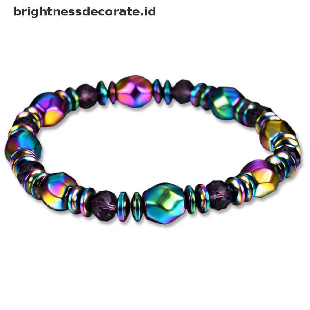 [Birth] Penurunan Berat Badan Multicolor Fashion Gelang Beads Batu Hematite Untuk Kesehatan Terapi [ID]