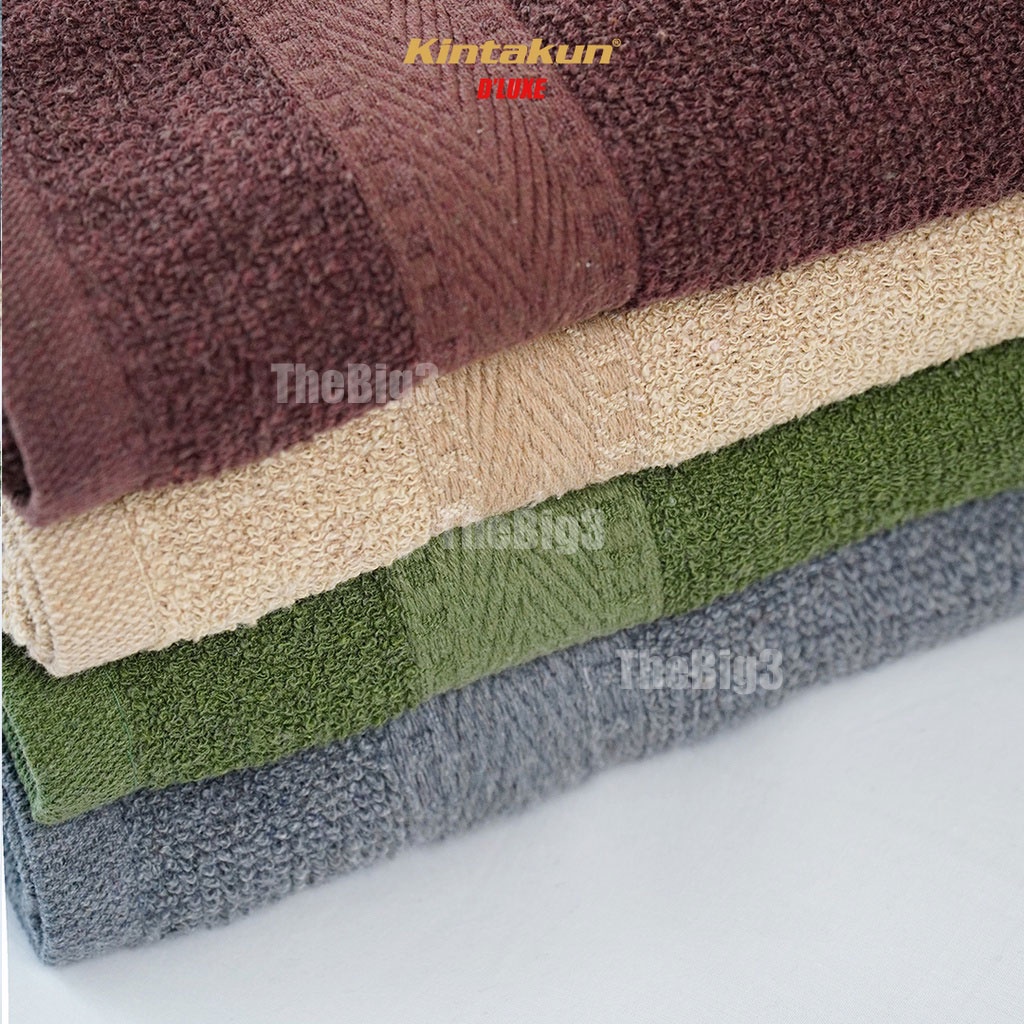 Kintakun Dluxe Dobby Bath Towel Polos uk 50 x 100 cm Warna Olive Tobacoo Gray Camel - Handuk Kintakun Polos TBT