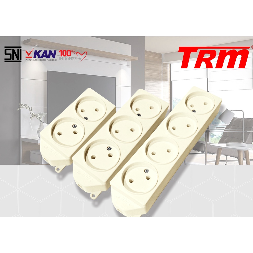 TRM Stop Kontak Gepeng 2 3 4 Lubang SK 132 SK 133 SK 134 Tanpa Kabel