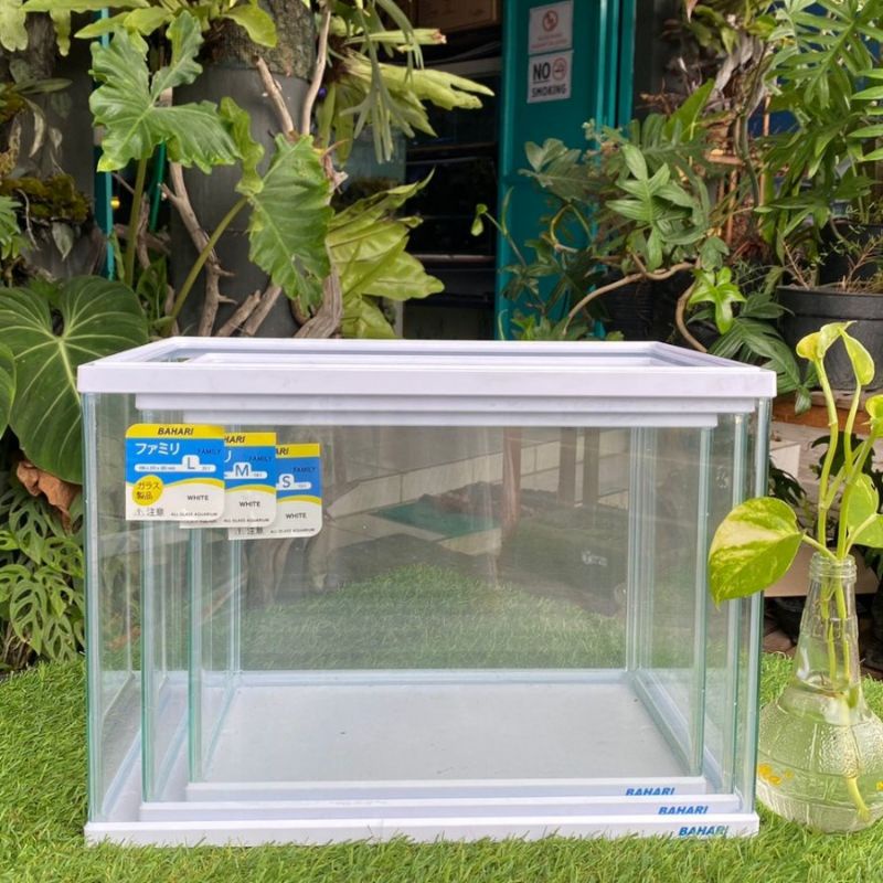 Aquarium Bahari Bahan Kaca Asahi S M L list Biru / Hitam khusus Gojek