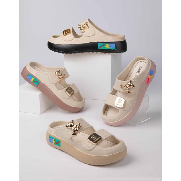 Sandal Wanita Sendal slop wanita Import Bear Sandal wanita Ban Dua Korea stile new Sandal selop Cewek Kekinian Nyaman