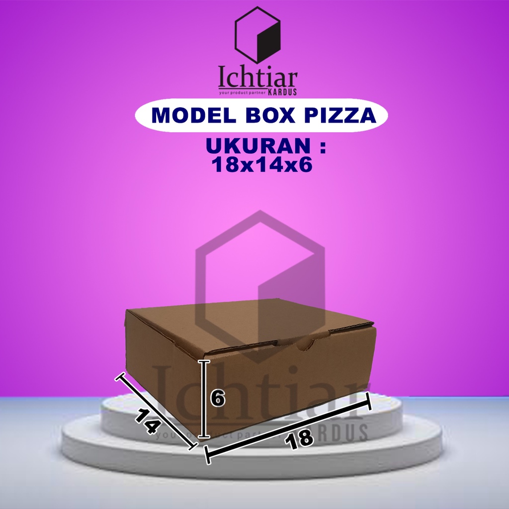 

Karton / Kardus / Box Packing Diecut / Pizza Ukuran 18x14x6 Cm
