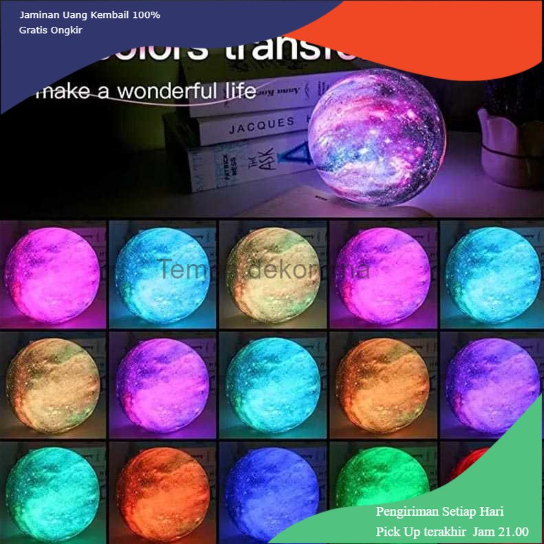 TD - LMP LEDGLE Lampu Tidur Proyektor 3D Galaxy Night Light Lamp 16 Color 1W - LE14