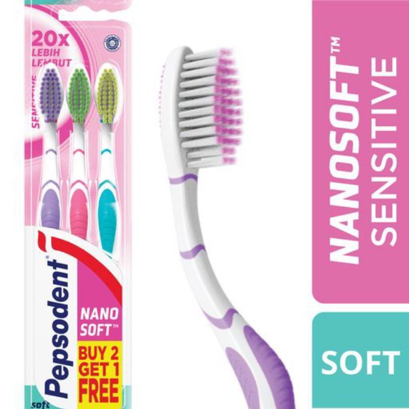 PEPSODENT NANO SOFT SENSITIVE SIKAT GIGI ISI : 1,2,3PCS