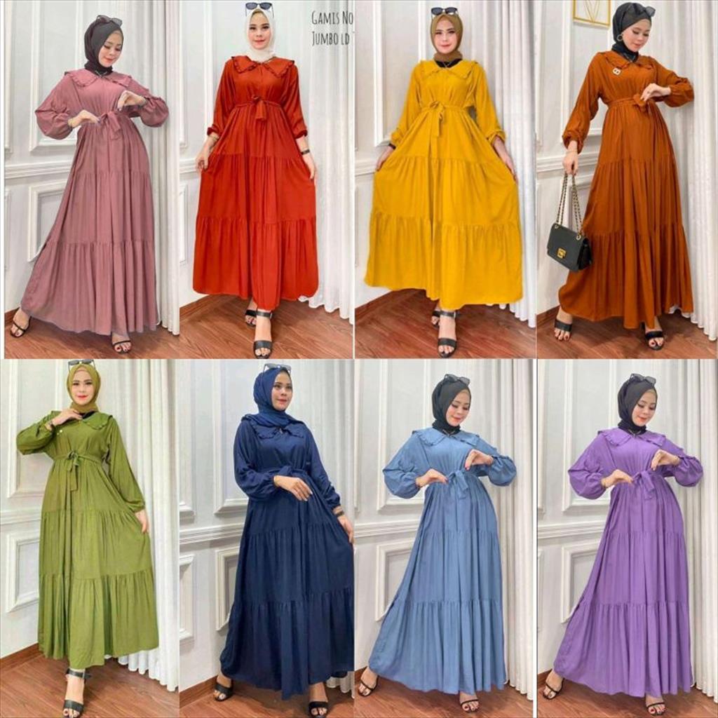 YA 946 - Maxy Dress Amora Gamis Pakaian Atasan Wanita Baju Kekinian Retsleting Depan Busui Bumil Friendly